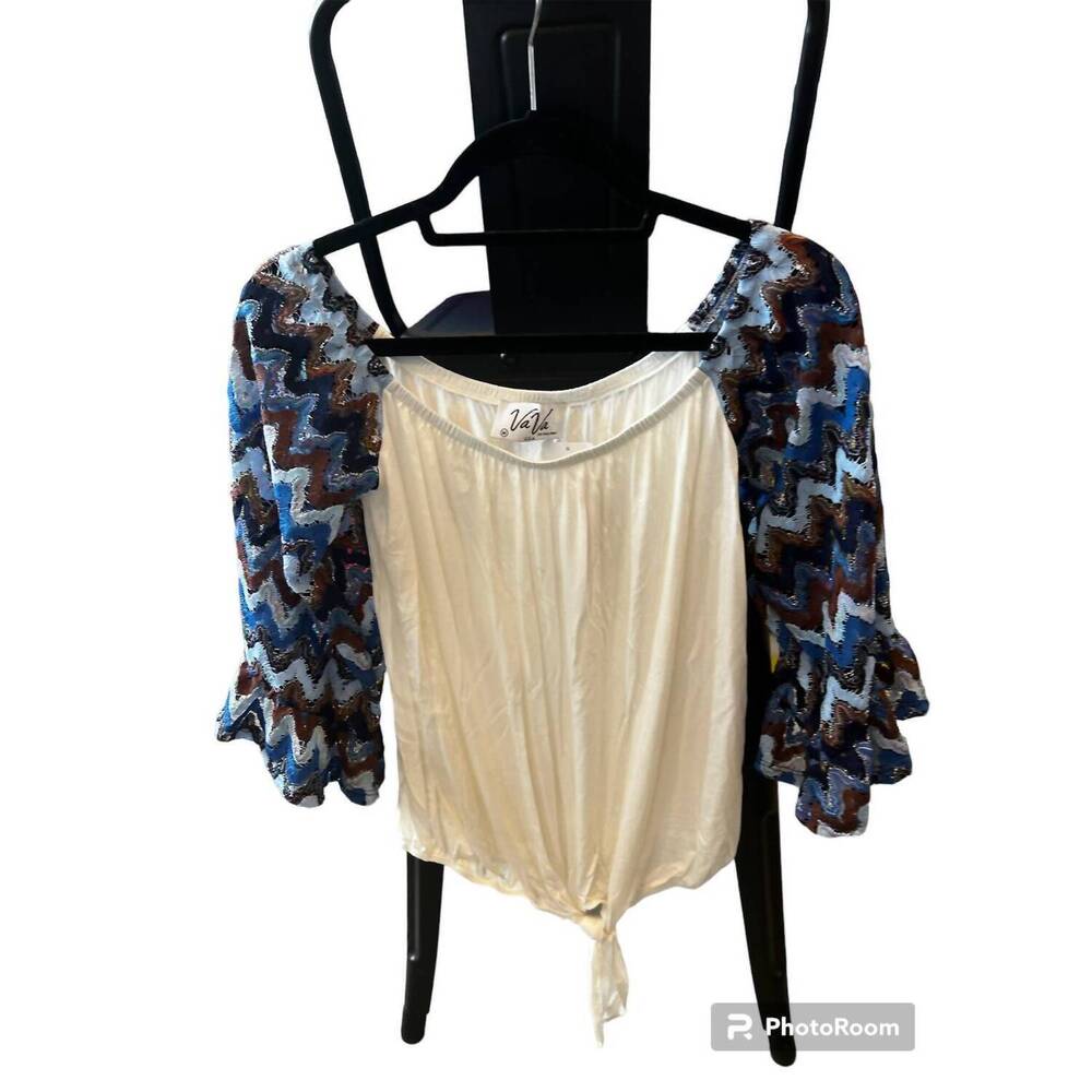 NEW VAVA women's harriet off shoulder top in blue